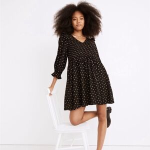 Madewell Lucie V-Neck Smocked Mini Dress